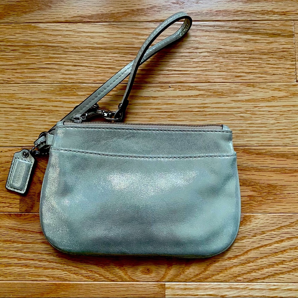 COACH Light Gold Sparkle Wristlet